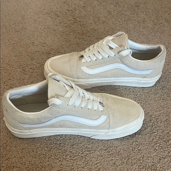Vans Cream and White low pro Sneakers with Textured Fabric - Picture 2 of 6